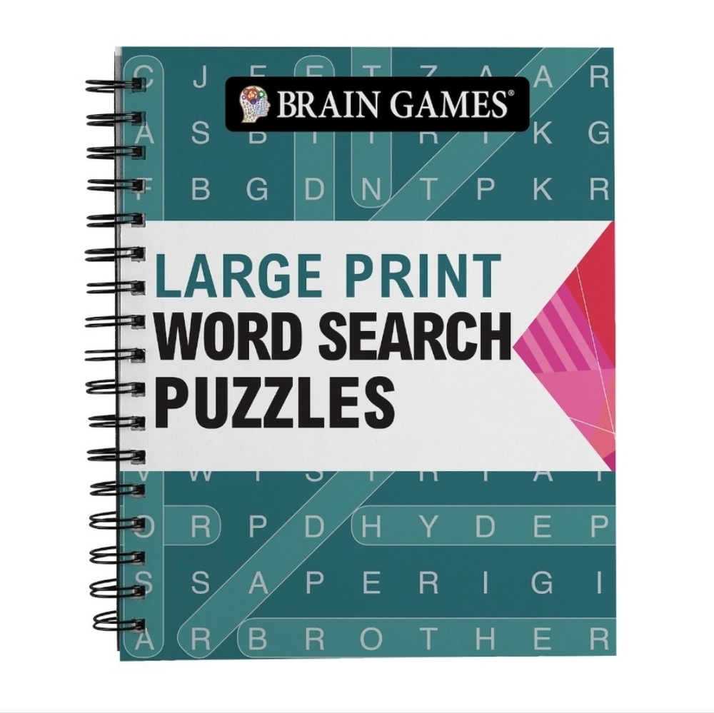 Word Search - Brain Games Large Print Word Search Puzzles - Spiral Bound